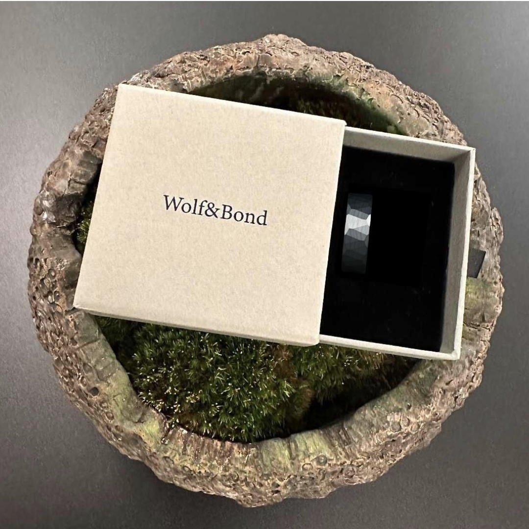 The Crucible - Hammered Black Tungsten Ring