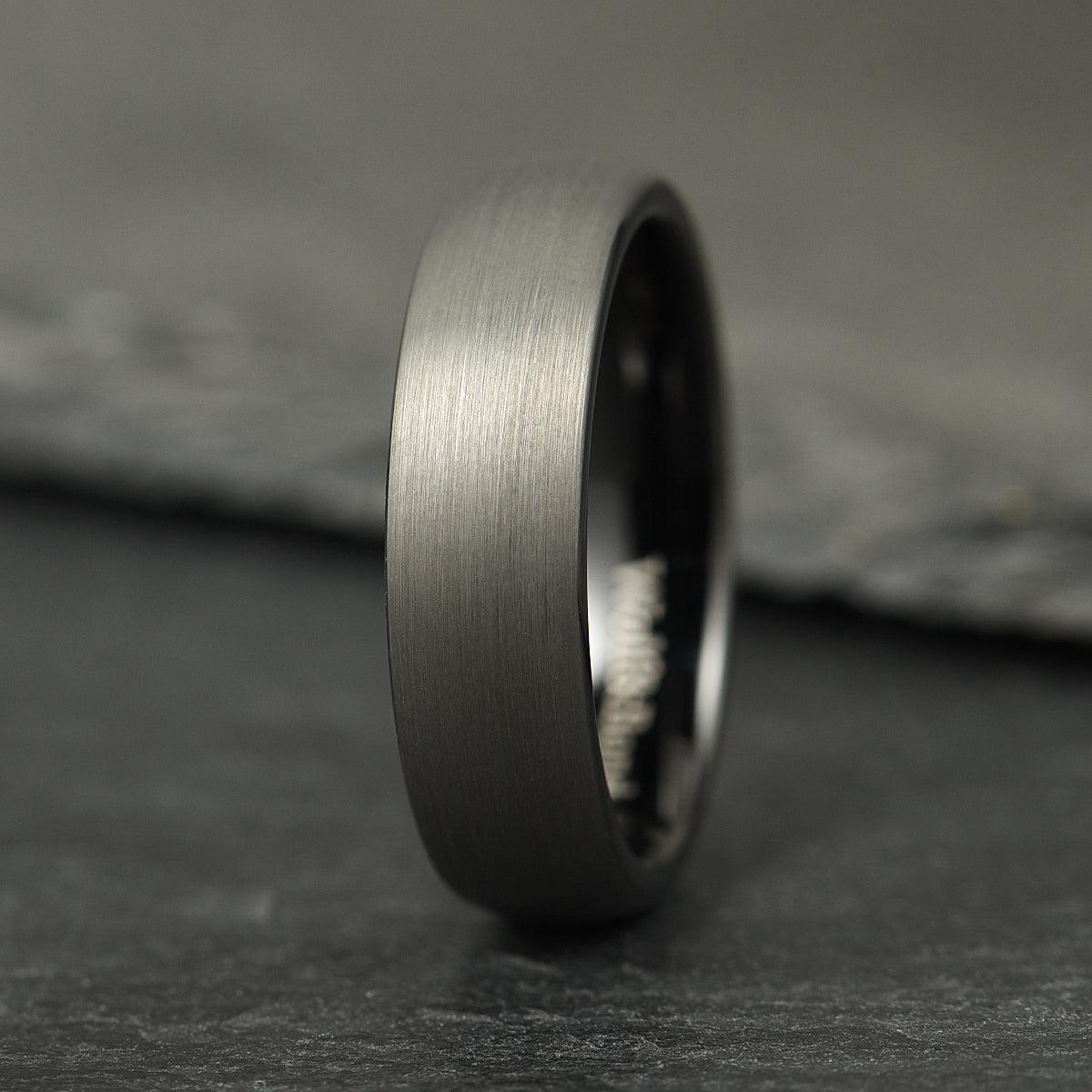 The Meridian - Brushed Gun Metal Tungsten Ring (6mm)