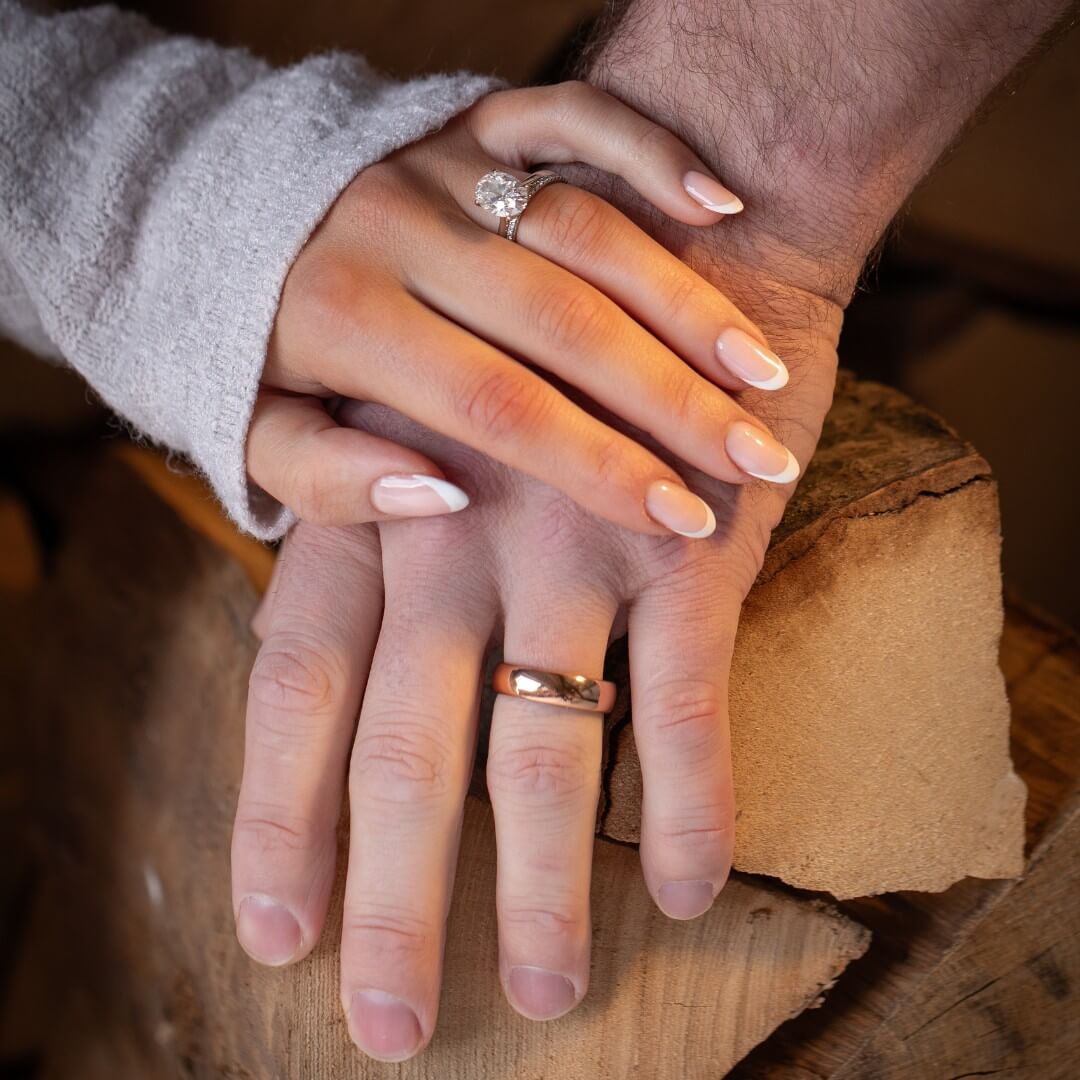 The Meridian - Polished Rose Gold Tungsten Ring (6mm)