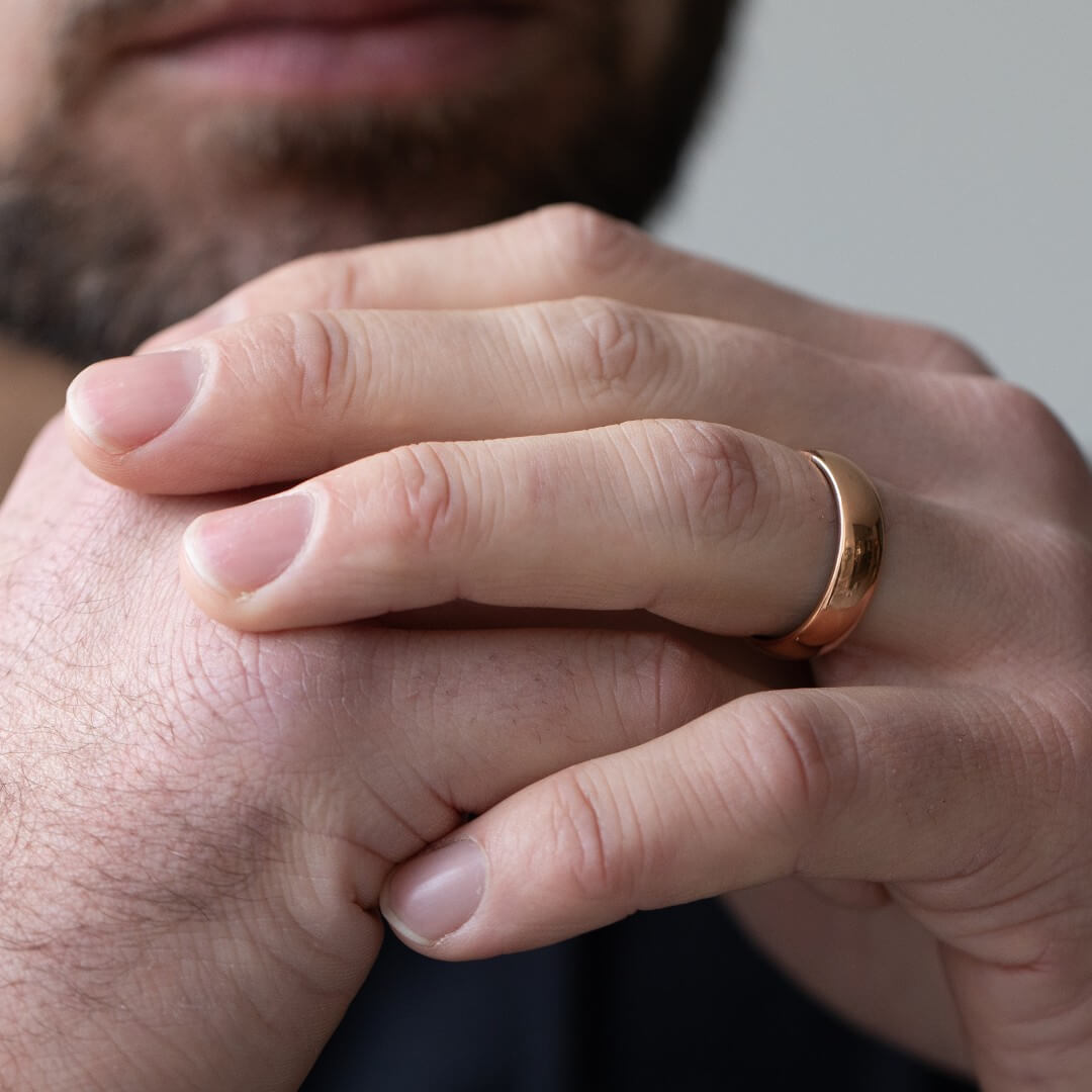 The Meridian - Polished Rose Gold Tungsten Ring (6mm)