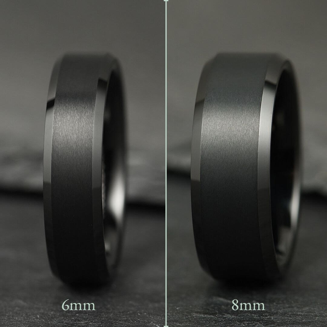 The Apex - Stealth Black Tungsten Ring (6mm, 8mm)