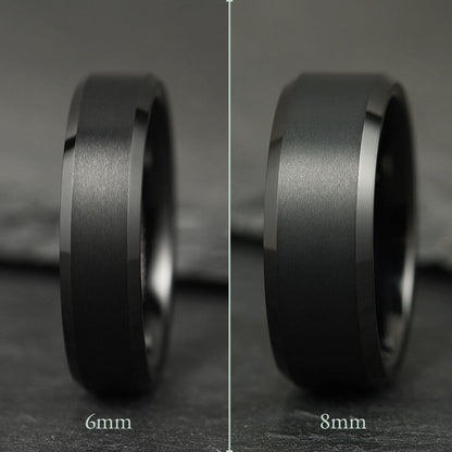The Apex - Stealth Black Tungsten Ring (6mm, 8mm)