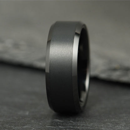 The Apex - Stealth Black Tungsten Ring (8mm)
