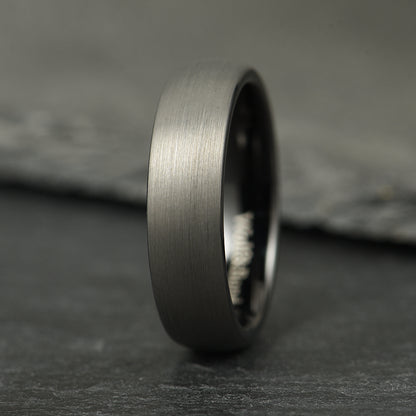The Meridian - Brushed Gun Metal Tungsten Ring (6mm)
