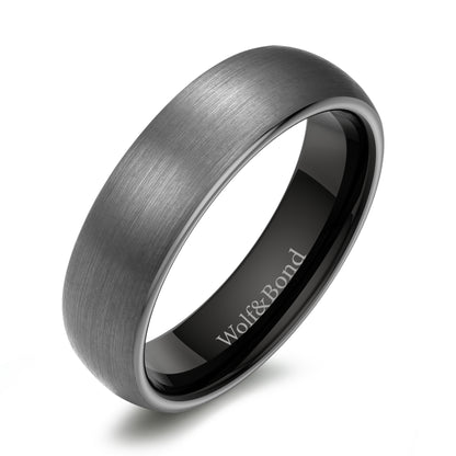 The Meridian - Brushed Gun Metal Tungsten Ring (6mm)