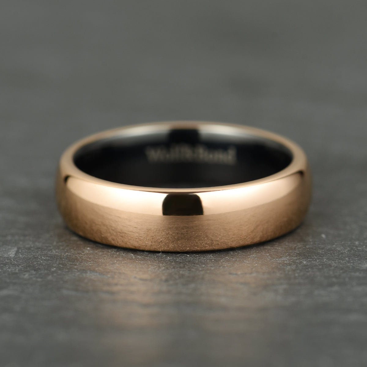 The Meridian - Polished Rose Gold Tungsten Ring (6mm)