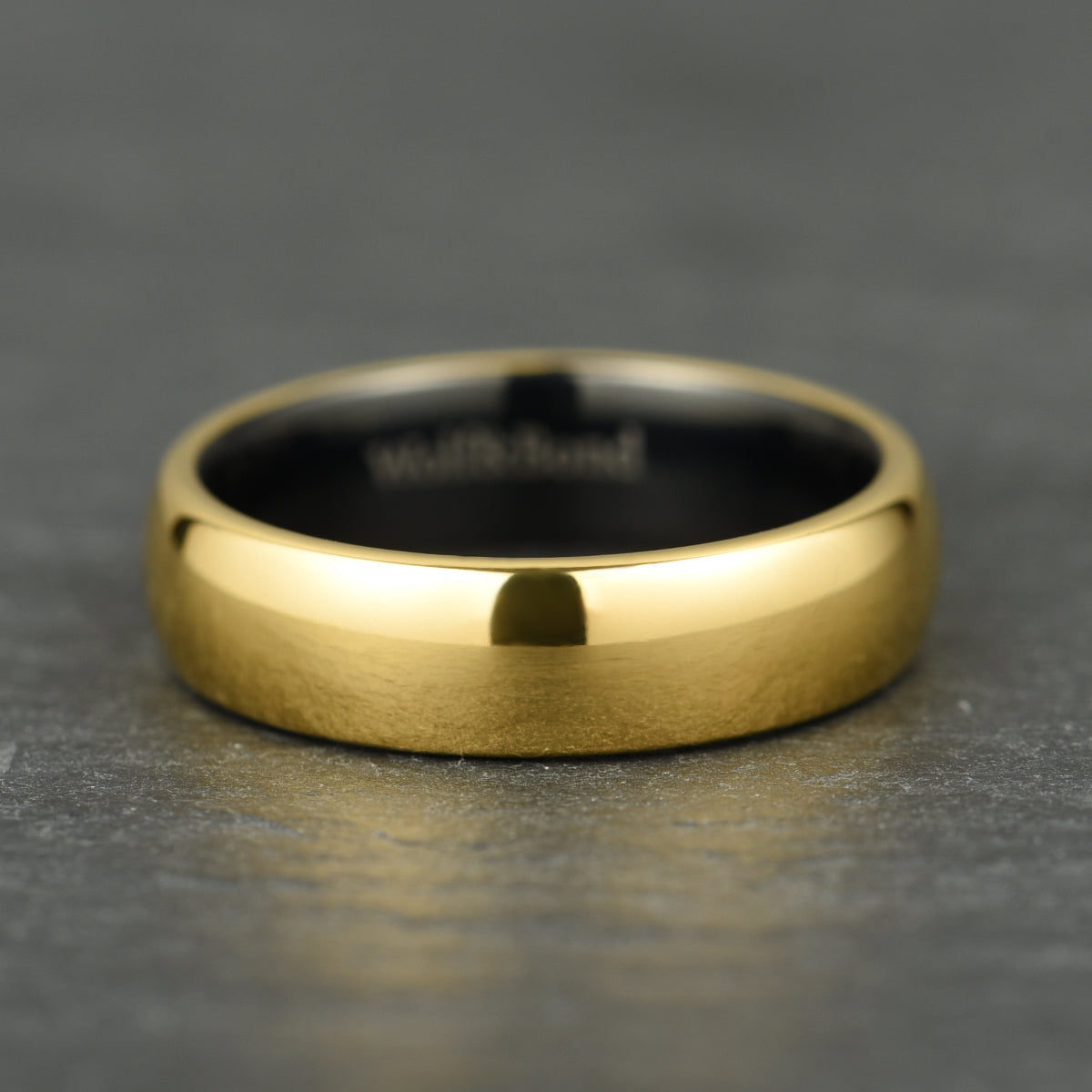 The Meridian - Polished Gold Tungsten Ring (6mm)