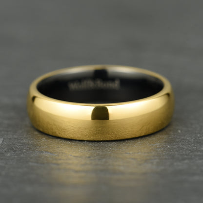 The Meridian - Polished Gold Tungsten Ring (6mm)