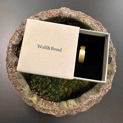 The Apex - Brushed Gold & Black Tungsten Ring (8mm)