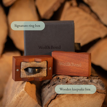 The Crucible - Hammered Black Tungsten Ring (6mm, 8mm)