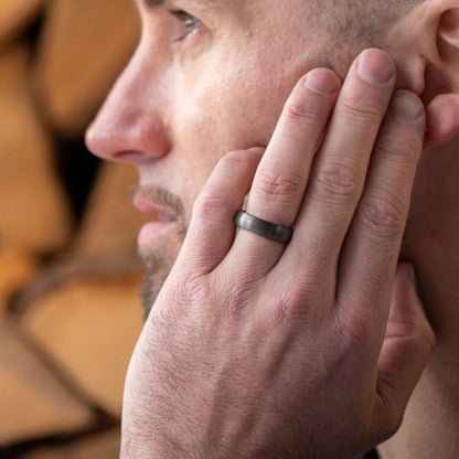 The Meridian - Brushed Gun Metal Tungsten Ring (6mm)