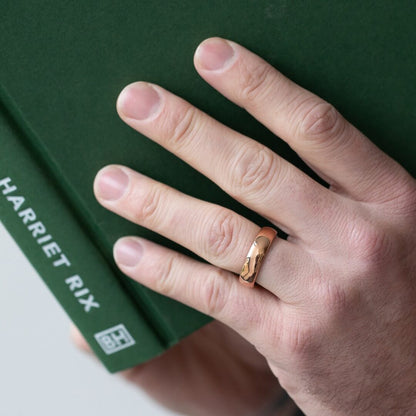 The Meridian - Polished Rose Gold Tungsten Ring (6mm)