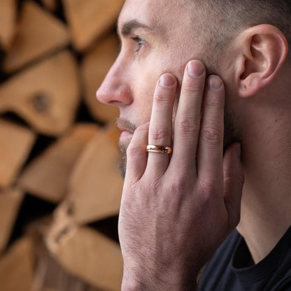 The Meridian - Polished Rose Gold Tungsten Ring (6mm)