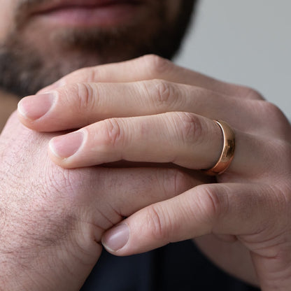 The Meridian - Polished Rose Gold Tungsten Ring (6mm)