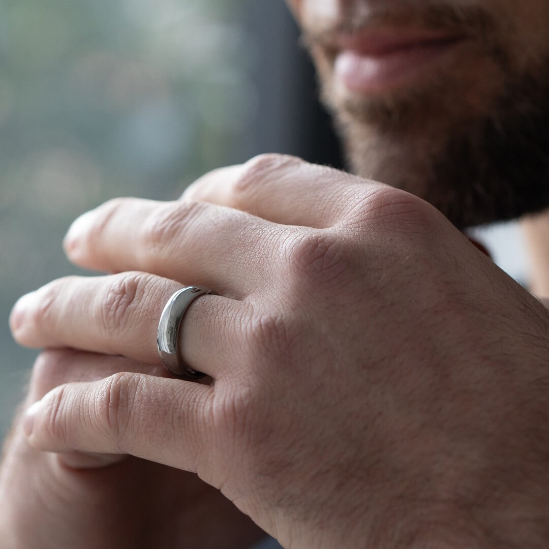 The Meridian – Polished Silver Tungsten Ring (6mm)