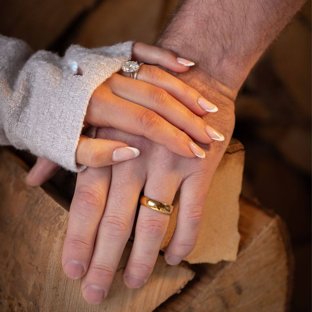 The Meridian - Polished Gold Tungsten Ring (6mm)