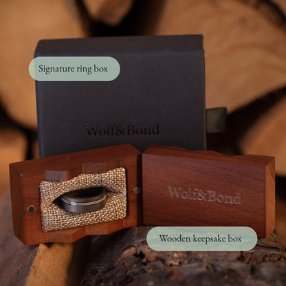 The Resonant – Gun Metal Titanium Ring With Guitar String (8mm)