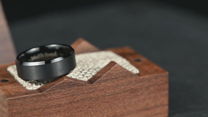 The Apex - Stealth Black Tungsten Ring (8mm)