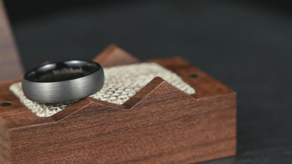 The Meridian - Brushed Gun Metal Tungsten Ring (6mm)